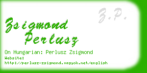 zsigmond perlusz business card